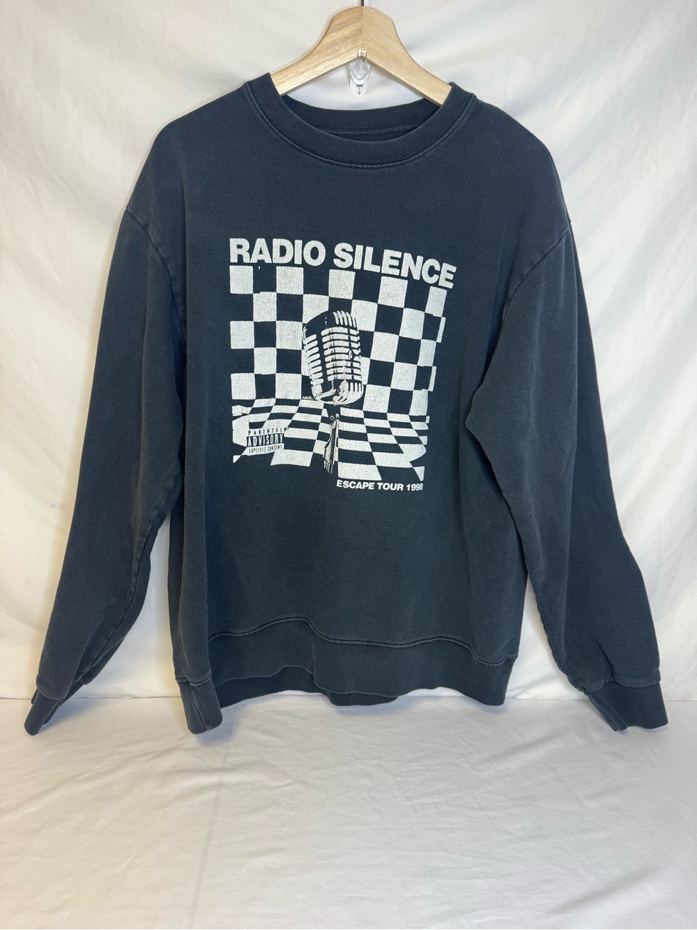 Brandy Melville Black & White 'Radio Silence' Graphic Sweatshirt